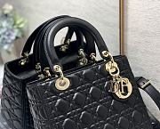 	 Dior Lady Medium Black Cannage Lambskin - 24 x 20 x 12 cm - 4