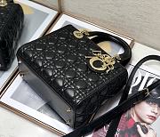 	 Dior Lady Medium Black Cannage Lambskin - 24 x 20 x 12 cm - 3