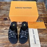 Louis Vuitton Monogram Black Slides - 1