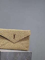 YSL Natural Raffia Cassandre Envelope - 29.5×18×4.5cm - 6