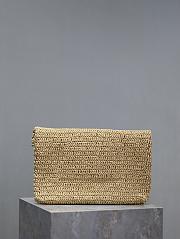 YSL Natural Raffia Cassandre Envelope - 29.5×18×4.5cm - 2