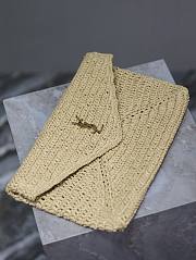 YSL Natural Raffia Cassandre Envelope - 29.5×18×4.5cm - 3