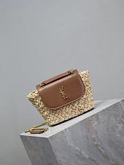 YSL Saint Laurent small Manon raffia crossbody bag - 23X12X6cm - 6