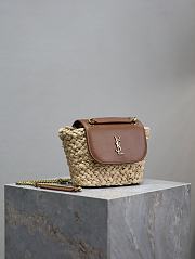 YSL Saint Laurent small Manon raffia crossbody bag - 23X12X6cm - 2