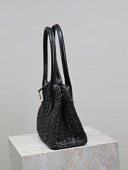 YSL PANIER RECTANGULAR IN RAFFIA AND AGED LEATHER - 29×21×9cm - 5