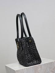 YSL PANIER RECTANGULAR IN RAFFIA AND AGED LEATHER - 29×21×9cm - 3