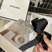 Chanel Black Ribbon Hairclip CC Logo - 4