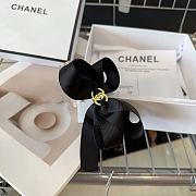 Chanel Black Ribbon Hairclip CC Logo - 2