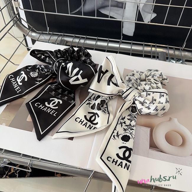 Chanel Ribbon Silk Scrunchies - 1