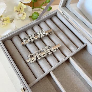 Dior Silver Hair Pin Set 2 Pieces