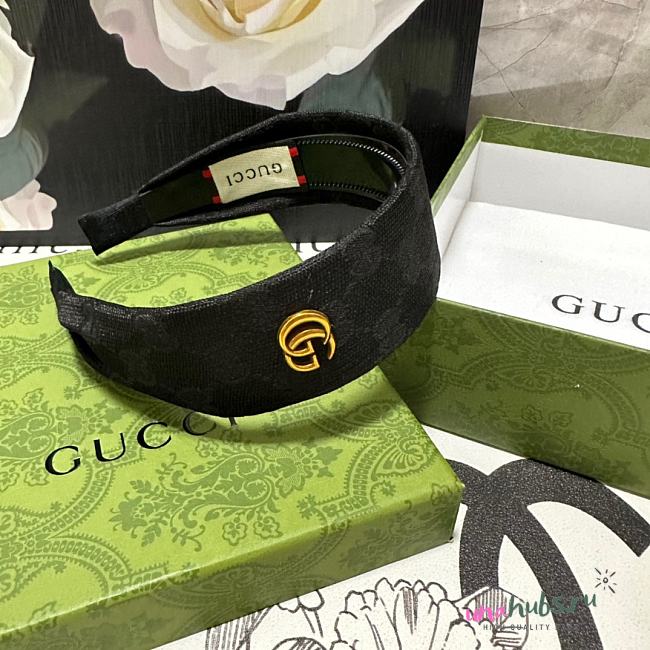 Gucci Black Canvas Headband - 1