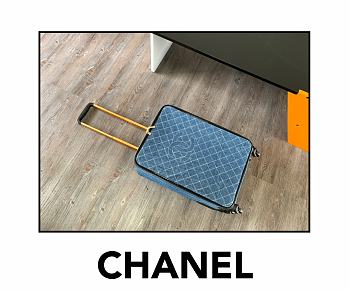 Chanel Denim Luggage Gold - 50-40-20cm