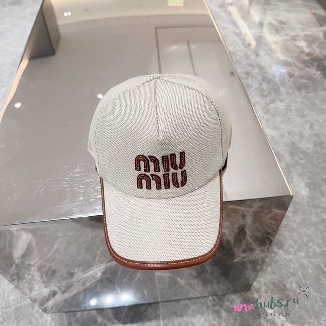 Miu Miu Logo canvas baseball cap - 1