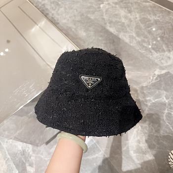 PRADA Wool Bucket Hat M Anthracite Black