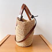 Celine raffia tote bag in beige and brown - 21.5 X 22 X 13cm - 5