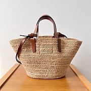 Celine raffia tote bag in beige and brown - 21.5 X 22 X 13cm - 2