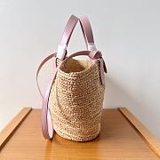 	 Celine raffia tote bag in beige and pink - 21.5 X 22 X 13cm - 6