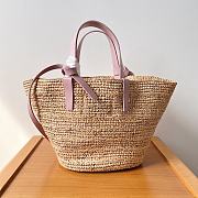 	 Celine raffia tote bag in beige and pink - 21.5 X 22 X 13cm - 5