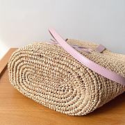 	 Celine raffia tote bag in beige and pink - 21.5 X 22 X 13cm - 3