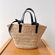 	 Celine raffia tote bag in beige and black - 21.5 X 22 X 13cm - 5