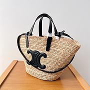 	 Celine raffia tote bag in beige and black - 21.5 X 22 X 13cm - 3