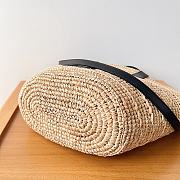 	 Celine raffia tote bag in beige and black - 21.5 X 22 X 13cm - 2