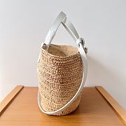 Celine raffia tote bag in beige and white - 21.5 X 22 X 13cm - 6