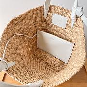 Celine raffia tote bag in beige and white - 21.5 X 22 X 13cm - 5