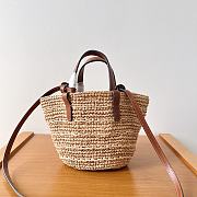 Celine raffia tote bag in beige and brown - 22 X 15.5 X 9.5cm - 6