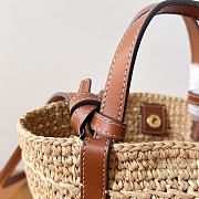 Celine raffia tote bag in beige and brown - 22 X 15.5 X 9.5cm - 4