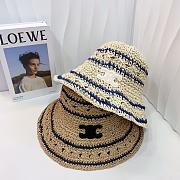 Celine Stripped Raffia Bucket Hat - 1