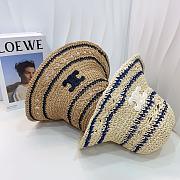 Celine Stripped Raffia Bucket Hat - 2