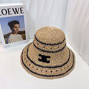 Celine Stripped Raffia Bucket Hat - 3