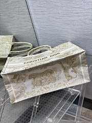 	 Dior Book Tote Large Ivory And Gold Toile De Jouy Embroidery - 5