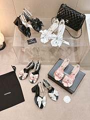 Chanel Pearl Heel Sandals With Ribbon - 1