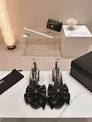 Chanel Pearl Heel Sandals With Ribbon - 2