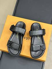 Louis Vuitton Bom Dia Flat Mule Black Twist Logo - 1