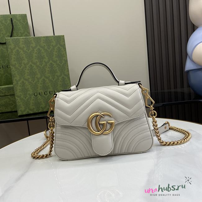 Gucci Marmont Top Handle Light Grey - 20x14x8cm - 1