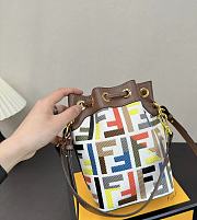 Fendi Mon Tresor Multicolour canvas mini-bag with FF embroidery - 18x12x10cm - 2
