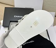 Chanel Dad Sandals Velcro White Quilted Lambskin Leather  - 4