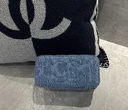 Chanel Vanity Blue Denim Heart CC Silver Chain 17cm - 3