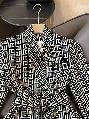 Balmain Monogram printed jacket with shawl collar - 4