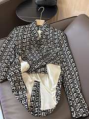 Balmain Monogram printed jacket with shawl collar - 2