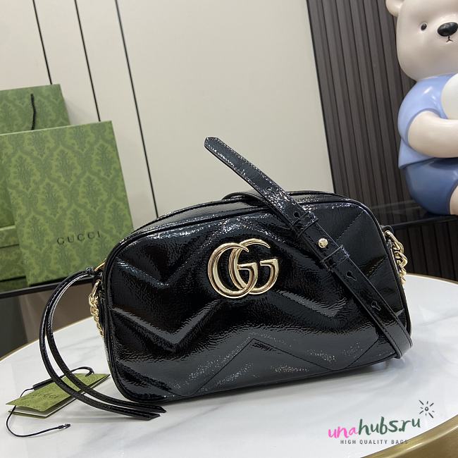 Gucci GG MARMONT sophisticated leather black SMALL SHOULDER BAG  - 1