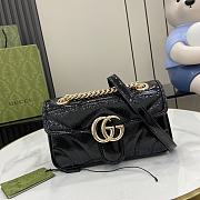 GUCCI GG MARMONT SMALL SHOULDER BAG BLACK sophisticated leather - W26cm x H15cm x D7cm - 1