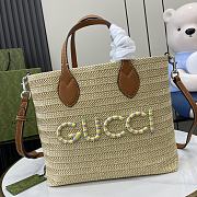 Gucci Small Straw-Effect Tote -  W26cm x H25cm x D11cm - 1