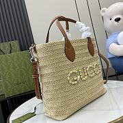 Gucci Small Straw-Effect Tote -  W26cm x H25cm x D11cm - 6