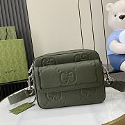 GUCCI JUMBO GG SMALL CROSSBODY BAG IN GREEN -  W23cm x H19cm x D9.5cm - 1