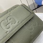 GUCCI JUMBO GG SMALL CROSSBODY BAG IN GREEN -  W23cm x H19cm x D9.5cm - 3