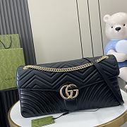 GUCCI GG BLACK MARMONT LARGE SHOULDER BAG - 40x21x8cm - 1